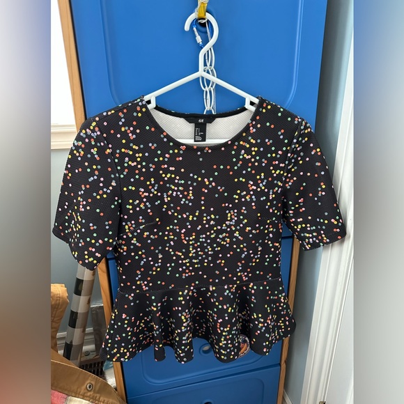 Colourful Dots Peplum Women’s Top - Picture 1 of 3